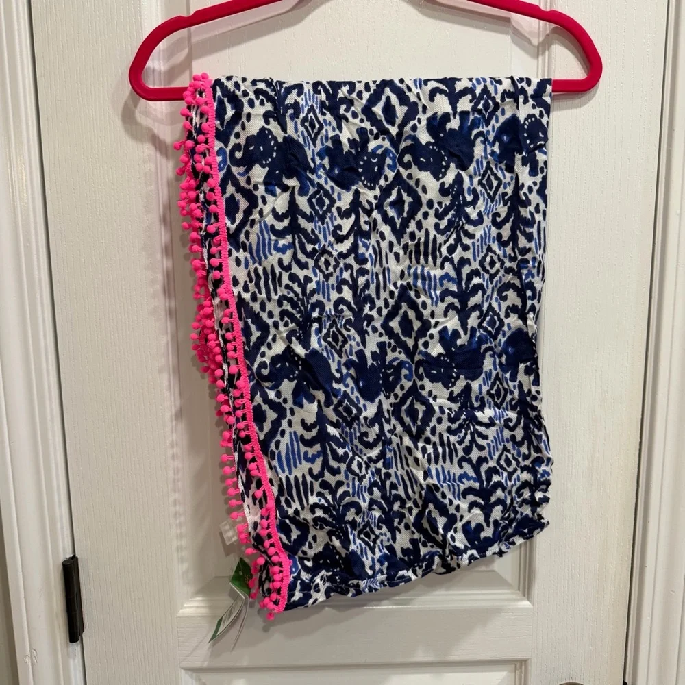 NWT Lilly Pulitzer Resort Infinity Loop Scarf Tons Of Fun Elephants Tassel